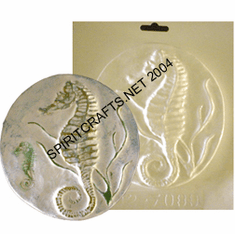 SEAHORSE ROUND PLASTER MOLD (6" DIA)