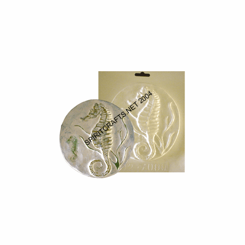 SEAHORSE ROUND PLASTER MOLD (6" DIA)