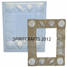 SEASHELLS FRAME PLASTER CASTING MOLD (8.25" x 10.25")