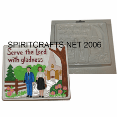 SERVE THE LORD WITH GLADNESS PLASTER MOLD (7" x 6")