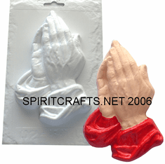 SIMPLE PRAYING HANDS PLASTER MOLD, 6.5" HT