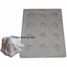SKULL AND BONES CANDLE EMBED / CANDY MOLD (12 on 1)