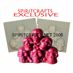 SKULL PYRAMID CANDLE MAKING MOLD (5" HT, 1 LB)