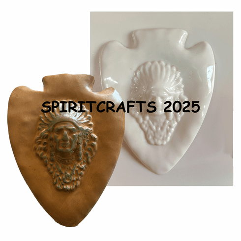 SMALL ARROWHEAD <BR> INDIAN PLASTER <BR> MOLD (5.75" HT)