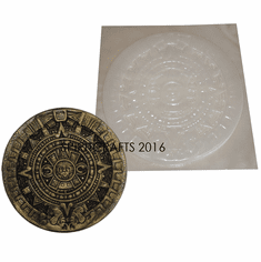 SMALL AZTEC CALENDAR RESIN OR PLASTER MOLD (10.5" DIA)