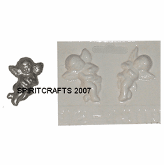 SMALL CHERUB <br> PLASTER MOLD, 2 ON 1