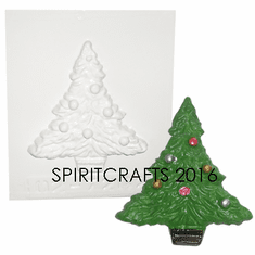 SMALL CHRISTMAS TREE WITH BULBS PLASTER MOLD (4.5" HT)