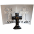 SMALL DECORATED<BR> CROSS CANDLE MOLD<BR> (4.5" HT,  2.5 oz)