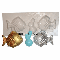 SMALL FISH WITH BUBBLES PLASTER MOLD (TWO FISH)
