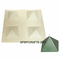 SMALL FOUR WELL PYRAMID CANDLE MOLD (2 1/8" BASE, 1.5" TALL)