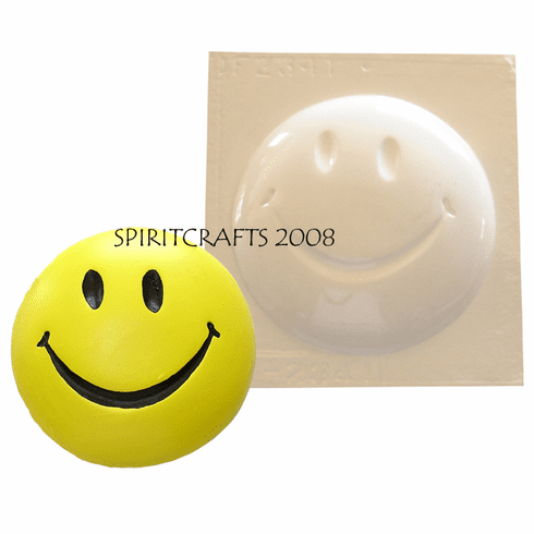SMALL HAPPY FACE PLASTER CASTING MOLD (3" DIA)