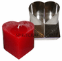 SMALL HEART METAL <BR> CANDLE MOLD<BR>  (3.5" x 3", 14 oz)