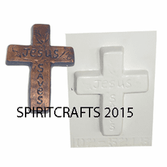SMALL JESUS SAVES CROSS PLASTER MOLD (4.5" HT)