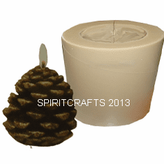 SMALL PINE CONE POLYURETHANE CANDLE MOLD (2" HT)