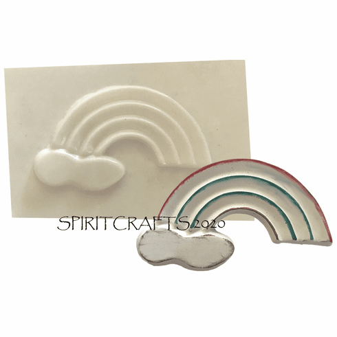 SMALL RAINBOW AND CLOUD PLASTER MOLD (5" x 2.75")