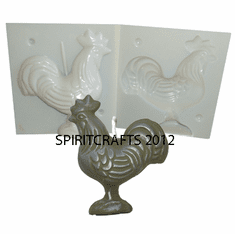 SMALL ROOSTER <br> CANDLE MAKING MOLD<br>  (4.75" HT, 4.5 oz)