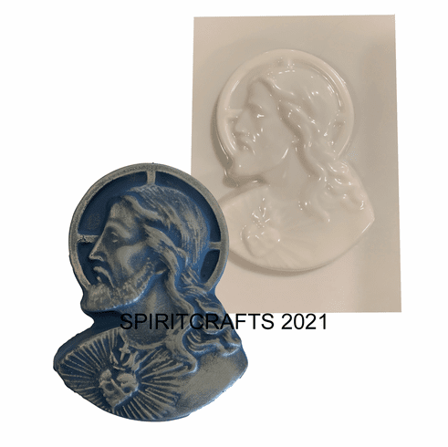 SMALL SACRED HEART JESUS PLASTER MOLD (5" x 3.5")