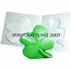SMALL SHAMROCK CANDLE MAKING MOLD (4.25" HT, 7 oz)
