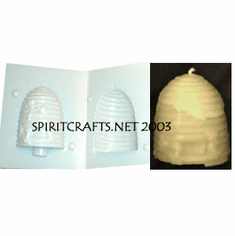 SMALL SKEP BEEHIVE<br>  CANDLE MOLD<br>  (3" HT, 6 oz)