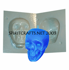 SMALL SKULL PLASTIC CANDLE MAKING MOLD (4 1/8", 12 oz)