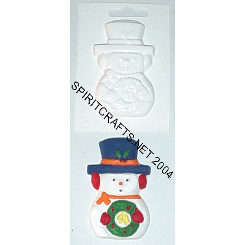 SMALL SNOWMAN PLASTER MOLD (2 X 3.25")