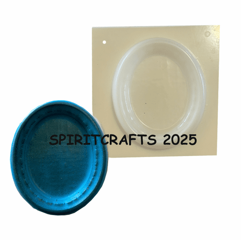 SML TEXTURED OVAL<BR> FRAME PLASTER MOLD <BR> (3.75" x 3.25")