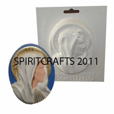 SMALL VIRGIN MARY OVAL PLASTER MOLD (3.75" x 4.5")