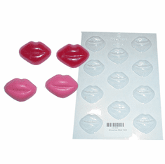 SMOOCHES / LIPS CANDLE EMBED / CANDY MOLD, 11 WELL