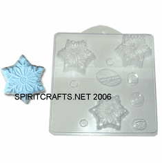 SNOWFLAKE SOAP MAKING MOLD, 3 WELL