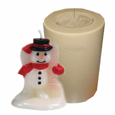SNOWMAN POLYURETHANE CANDLE MOLD (3 5/8" HT)