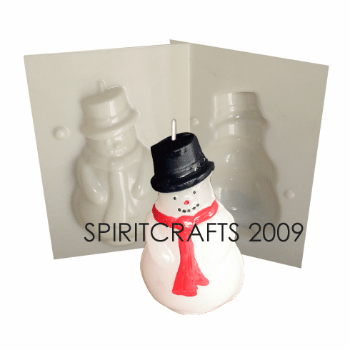 SNOWMAN WITH<br> SCARF CANDLE<br> MAKING MOLD<br> (4.5" HT, 6.5 oz)