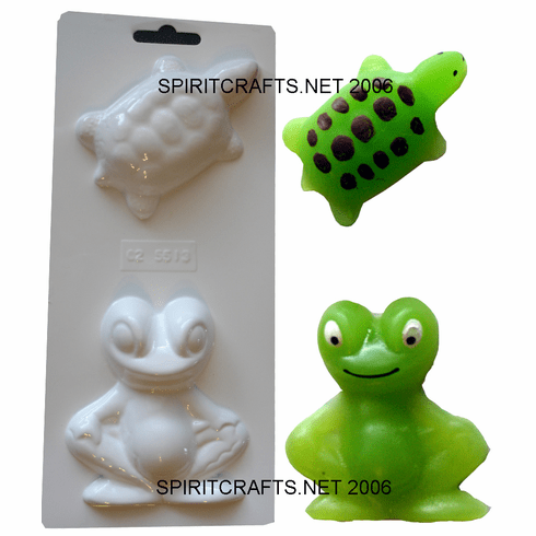 SOAP MOLD, TURTLE AND FROG
