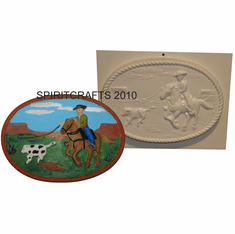SOUTHWEST COWBOY PLASTER CASTING MOLD (12.75" x 9")