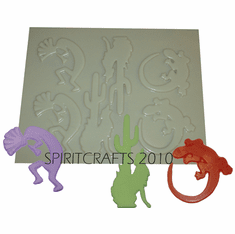 SOUTHWEST<BR> WAX / SOAP <BR>APPLIQUE MOLD<BR> (3 STYLE, 6 WELL)