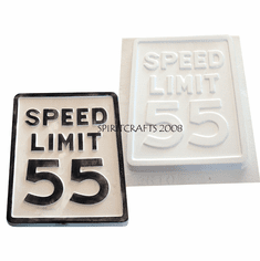 SPEED LIMIT 55 SIGN PLASTER MOLD (6.25" x 8.25")