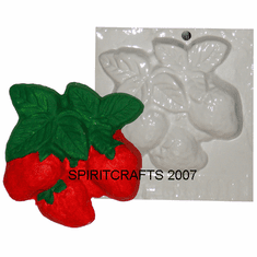 STRAWBERRY BUNCH PLASTER CRAFT MOLD (3 1/2" DIA)