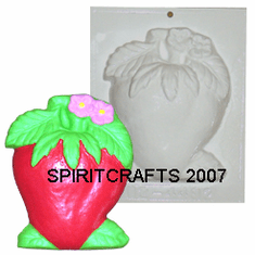 STRAWBERRY WITH FLOWER PLASTER MOLD (5.25" x 6.25")