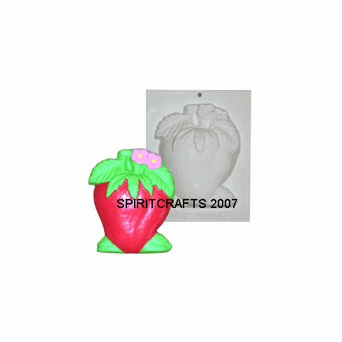STRAWBERRY WITH FLOWER PLASTER MOLD (5.25" x 6.25")