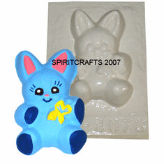 STUFFED BUNNY <br> PLASTER CRAFT MOLD <br> 4" HT