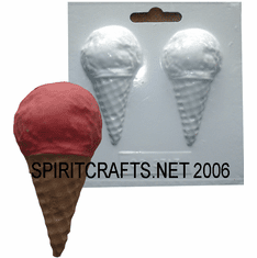 SUGAR CONE ICE <br> CREAM PLASTER <br>CRAFT MOLD (2.75" HT)