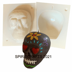 SUGAR SKULL CANDLE MAKING MOLD (4" HT, 14 oz)