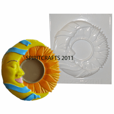 SUN AND MOON FRAME PLASTER MOLD (5.75" DIA)