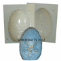 SWIRLED DECORATED <br> EGG CANDLE MOLD <br> (5" HT, 13 oz)