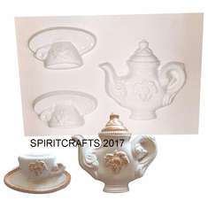 TEA SET PLASTER CASTING MOLD (3 ON 1)