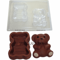 TEDDY BEAR BOX PLASTER / CHOCOLATE MOLD (3.25" x 4.25")