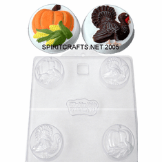 THANKSGIVING SOAP MOLD, 4 WELL