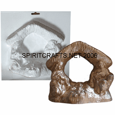 THE MANGER NATIVITY RELIGIOUS PLASTER MOLD, 8" HT