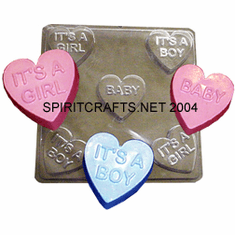 THREE BABY STYLES SOAP MOLD, 5 WELL