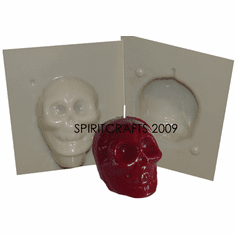 TINY SKULL PLASTIC CANDLE MOLD (2" HT, 3,5 oz)