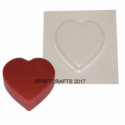 TRADITIONAL HEART<br> SOAP / CANDLE MOLD<br> SINGLE WELL (3" x 1" <br>DEEP)